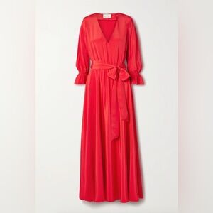 ARoss Girl x Soler red silk Maxi dress (worn in green by Kate Middleton!)